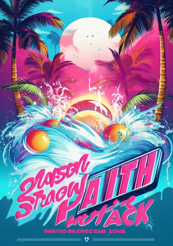 Miami Vibe Pool Party Poster Flyers
