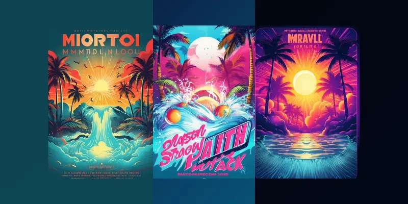 Miami Vibe Pool Party Poster Flyers generated by undefined