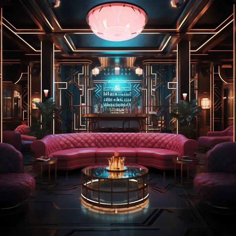 Cyberpunk Art Deco Interior Designs