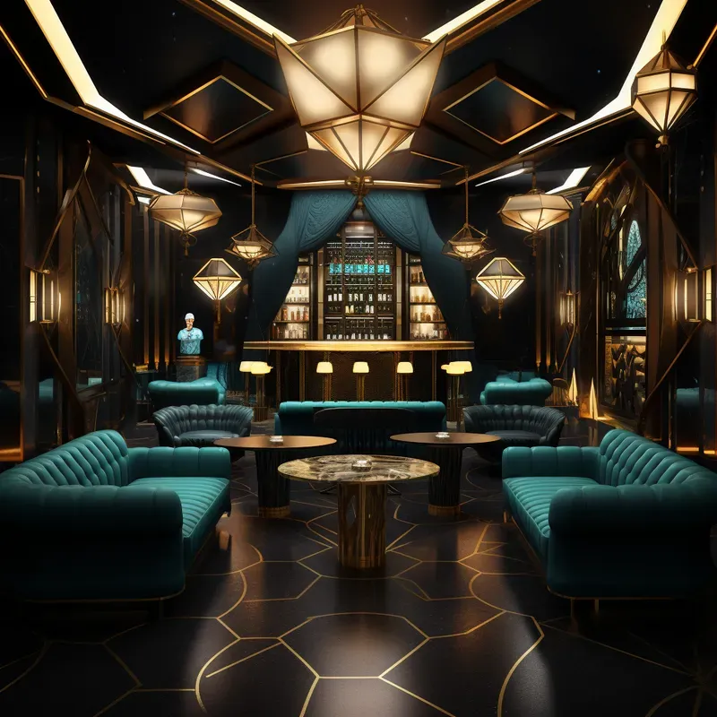 Cyberpunk Art Deco Interior Designs
