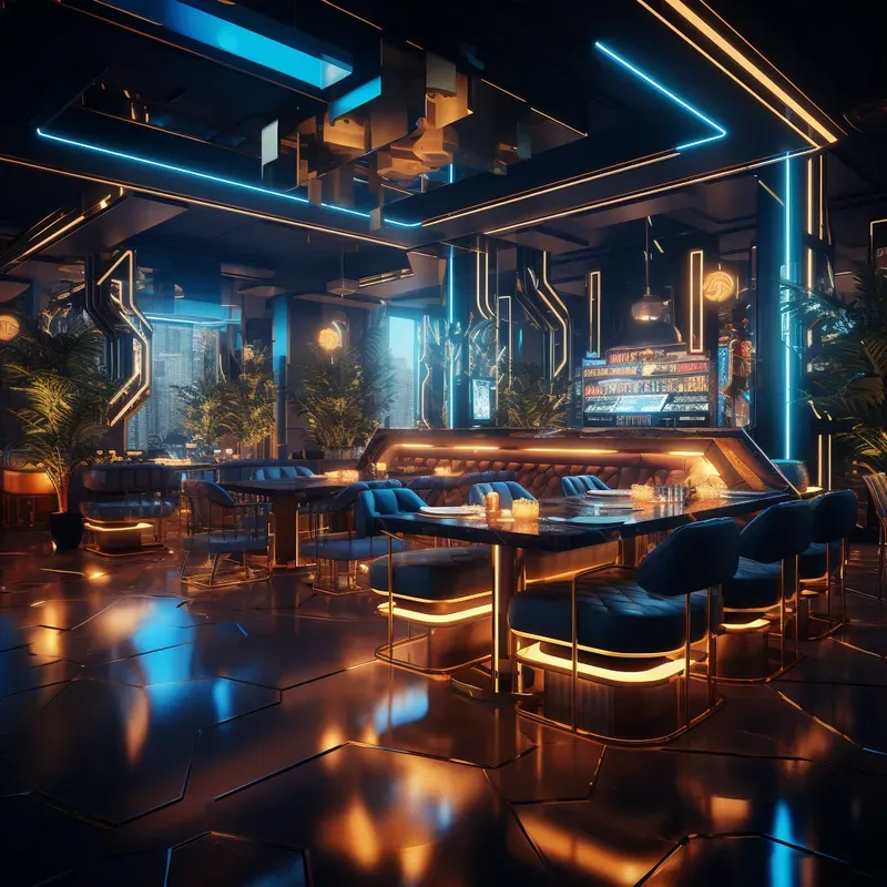 Cyberpunk Art Deco Interior Designs