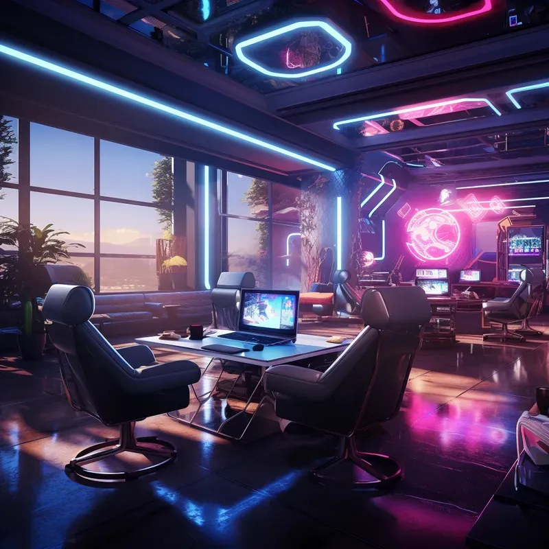 Cyberpunk Art Deco Interior Designs