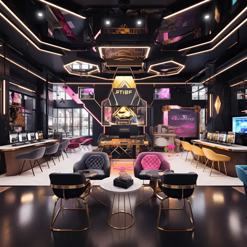 Cyberpunk Art Deco Interior Designs