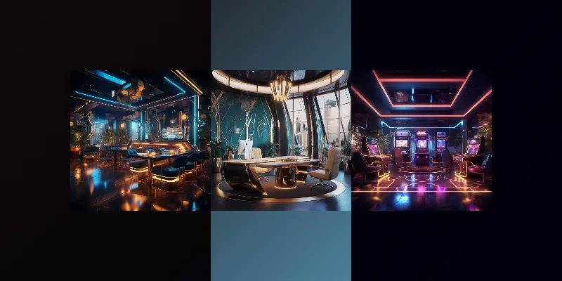 Cyberpunk Art Deco Interior Designs generated by undefined