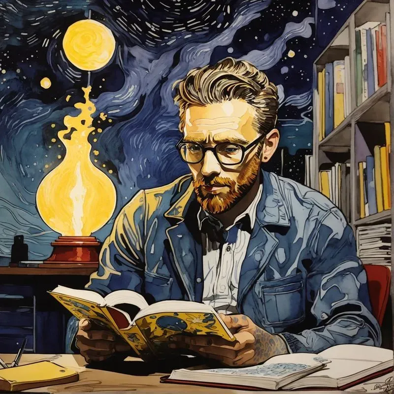 Lichtenstein Meet Vangogh Fusion Art
