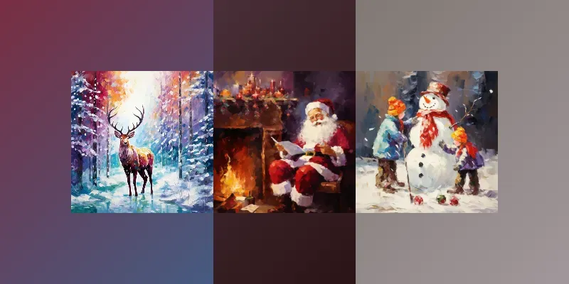 Impressionist Christmas Pop Poster Art generated by undefined