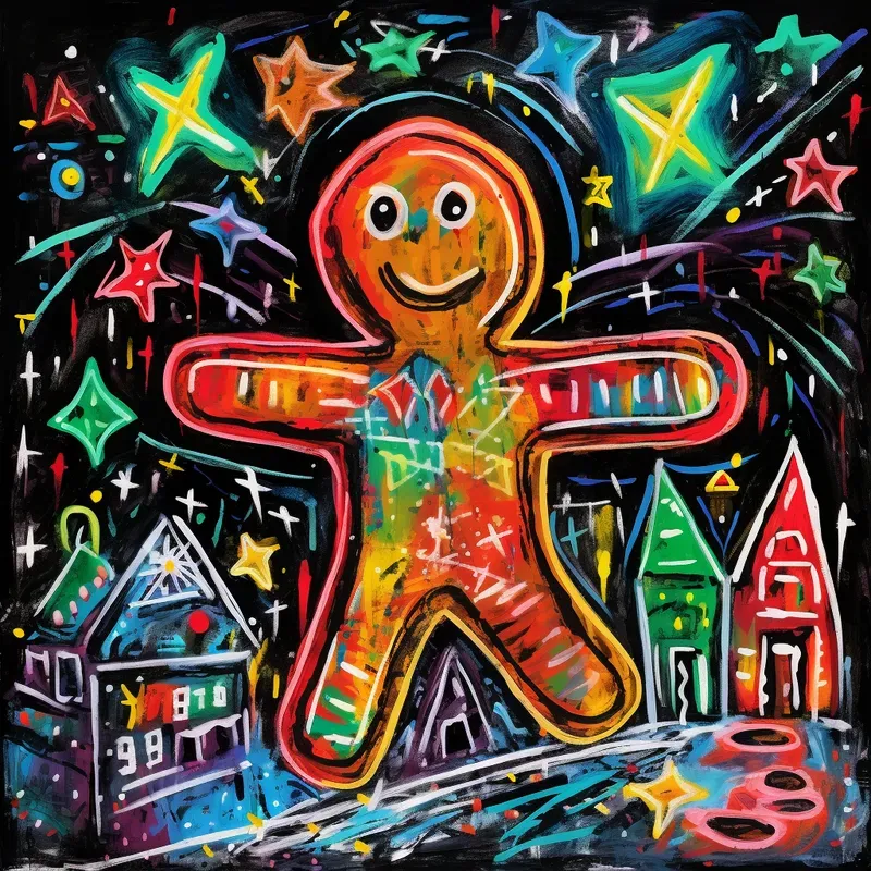 Pollock Style Abstract Christmas Art