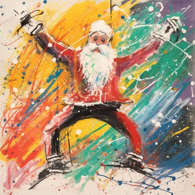 Pollock Style Abstract Christmas Art