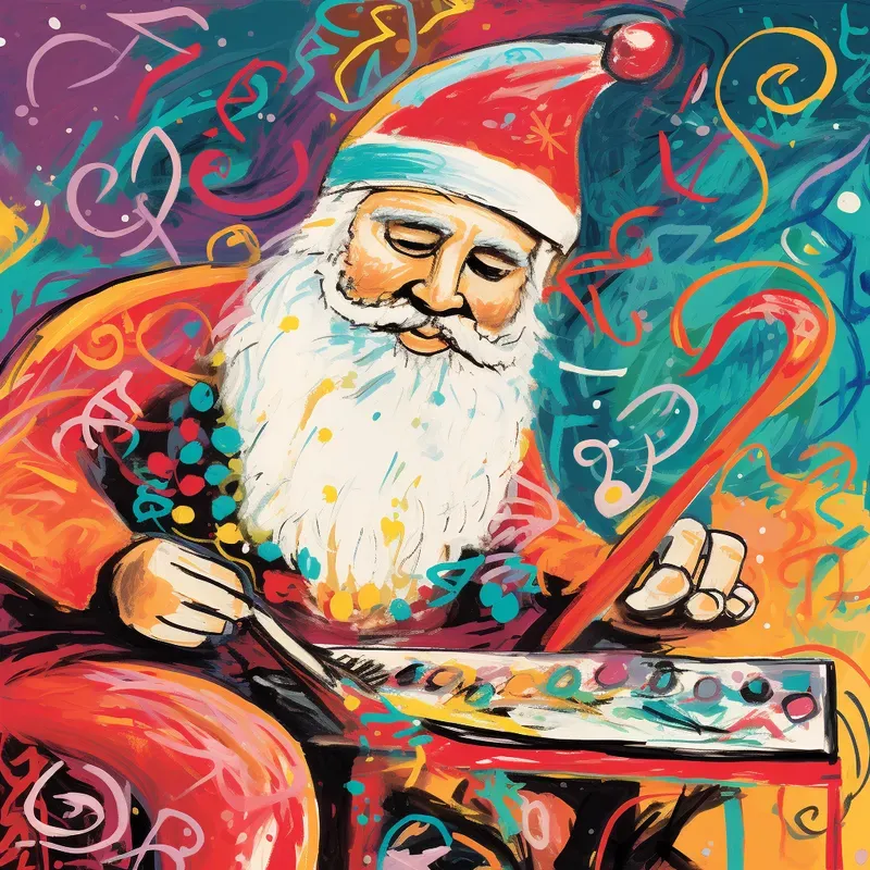 Pollock Style Abstract Christmas Art