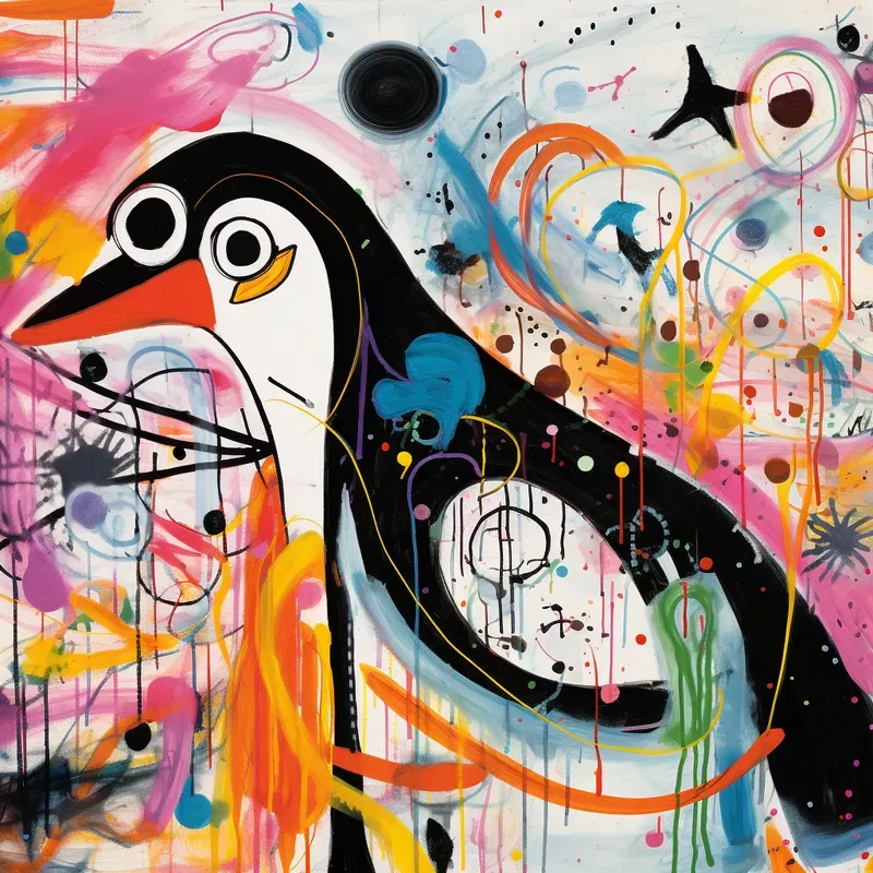 Pollock Style Abstract Christmas Art