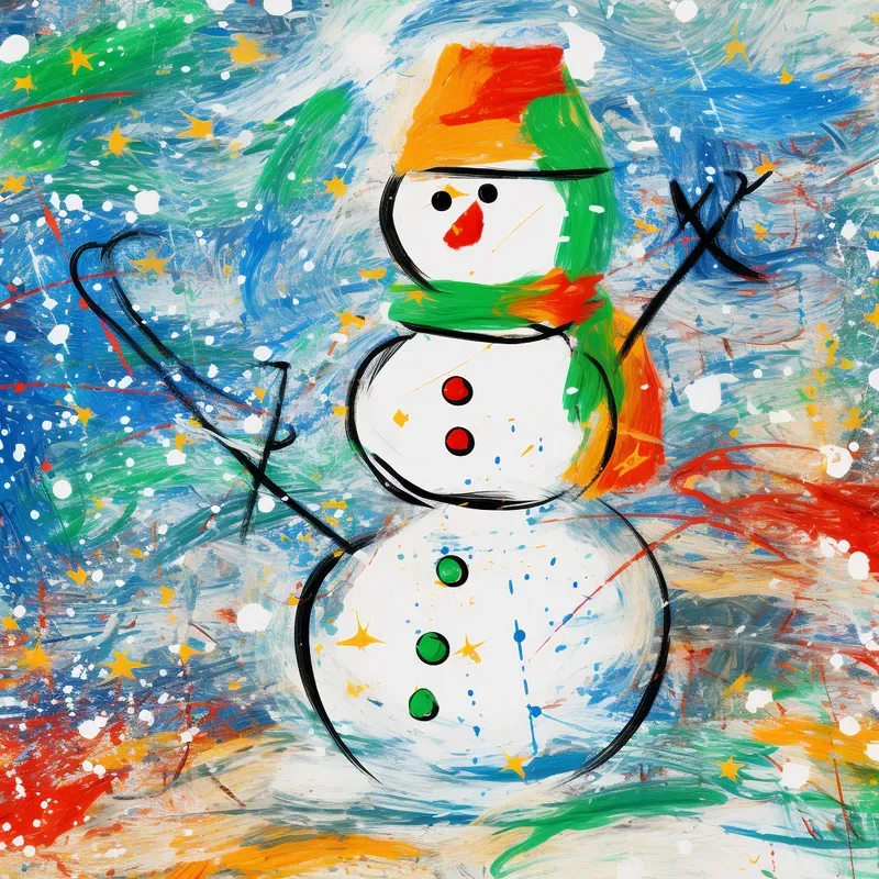 Pollock Style Abstract Christmas Art