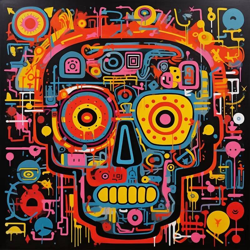 Lewitt And Haring Graffiti Fusion Style