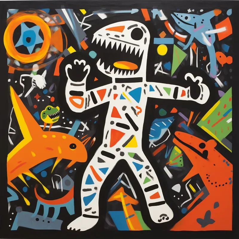 Lewitt And Haring Graffiti Fusion Style