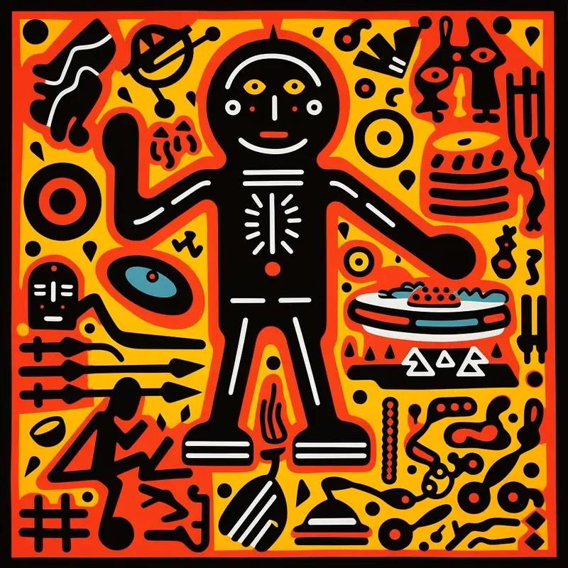 Lewitt And Haring Graffiti Fusion Style