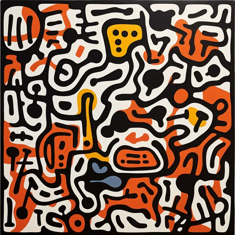 Lewitt And Haring Graffiti Fusion Style