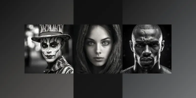 Stunning Monochromatic HDr Portraits generated by undefined