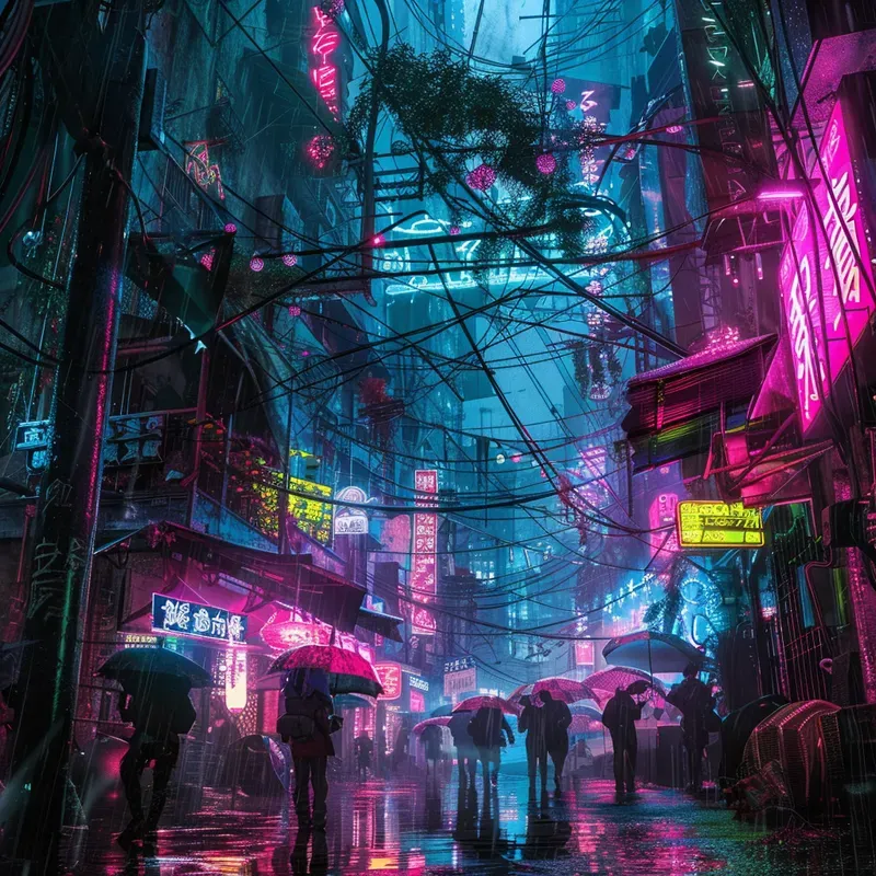 Beauty Neon Magic Cyberpunk Fantasies