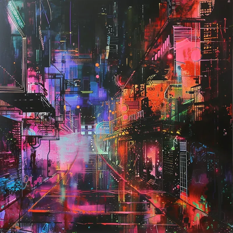 Beauty Neon Magic Cyberpunk Fantasies