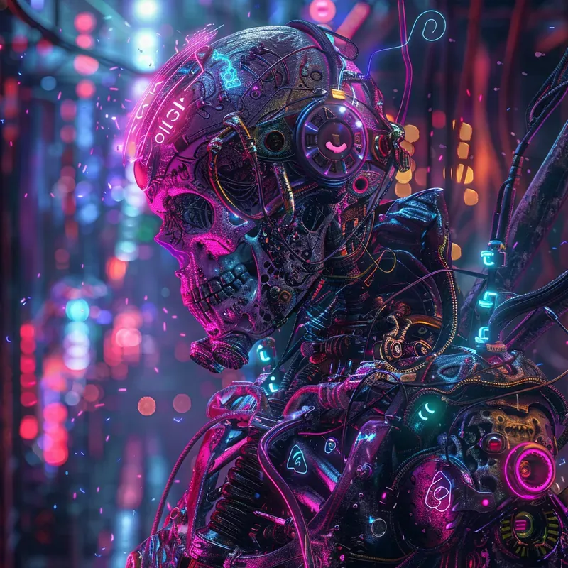 Beauty Neon Magic Cyberpunk Fantasies