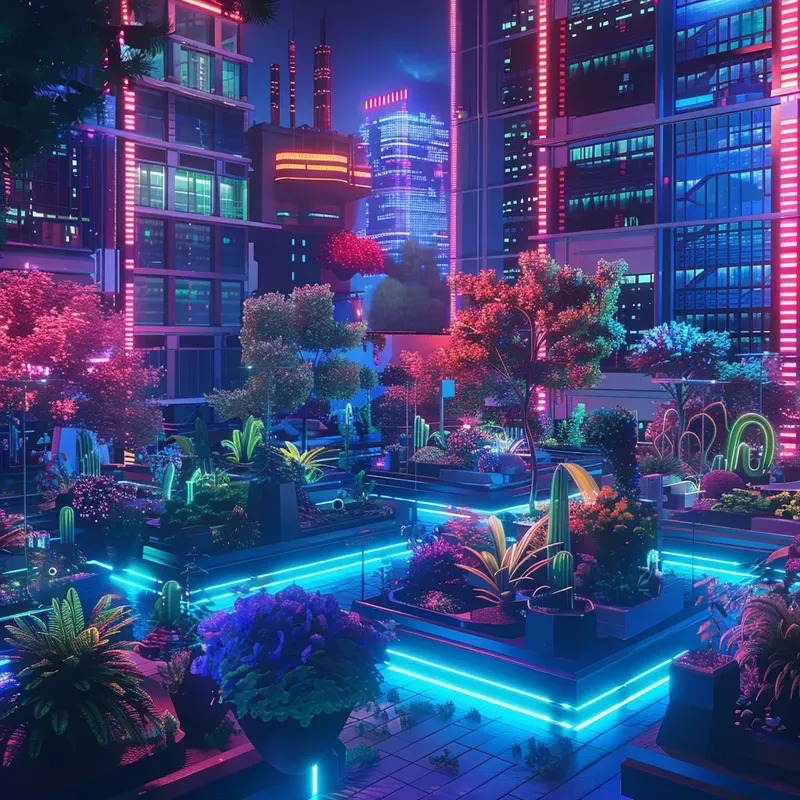 Beauty Neon Magic Cyberpunk Fantasies