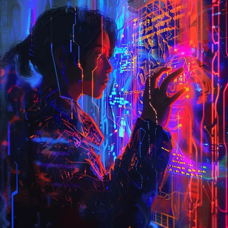 Beauty Neon Magic Cyberpunk Fantasies