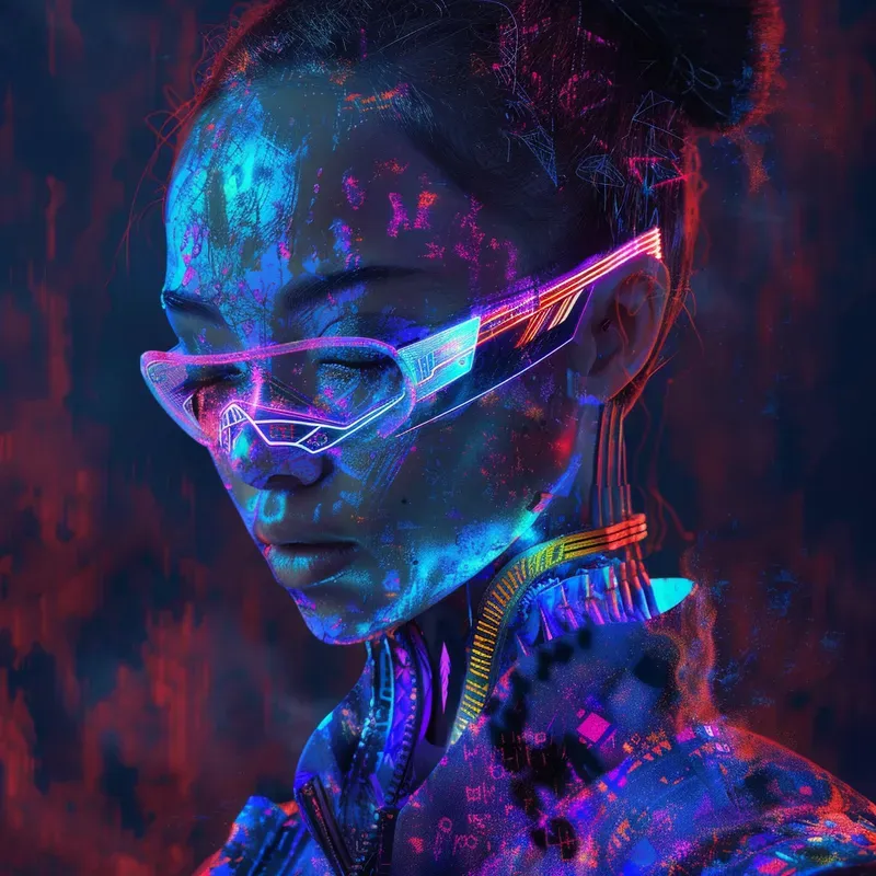 Beauty Neon Magic Cyberpunk Fantasies