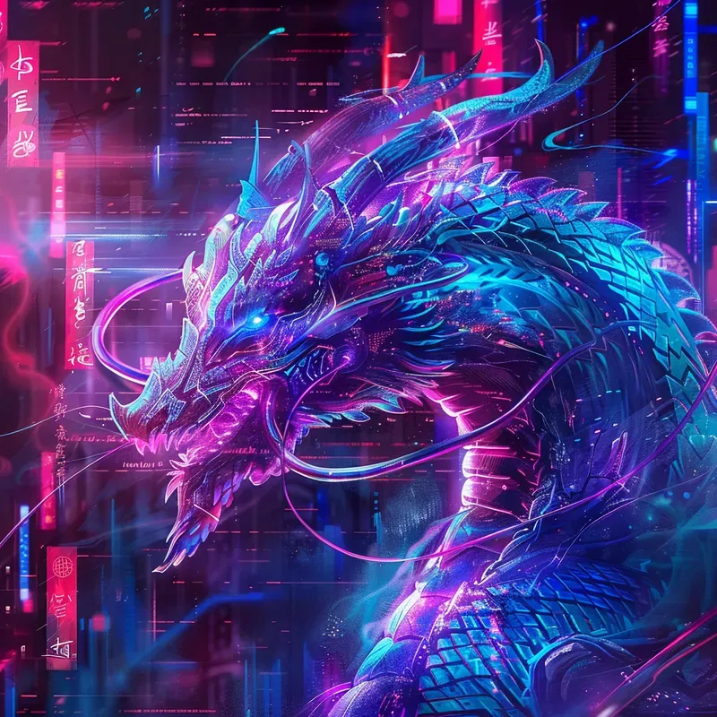 Beauty Neon Magic Cyberpunk Fantasies