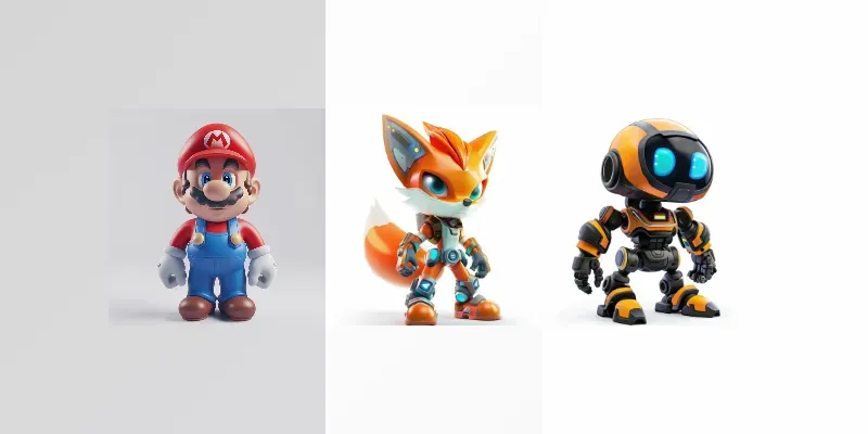 3D Rendered Mobile Game Characters generated by undefined