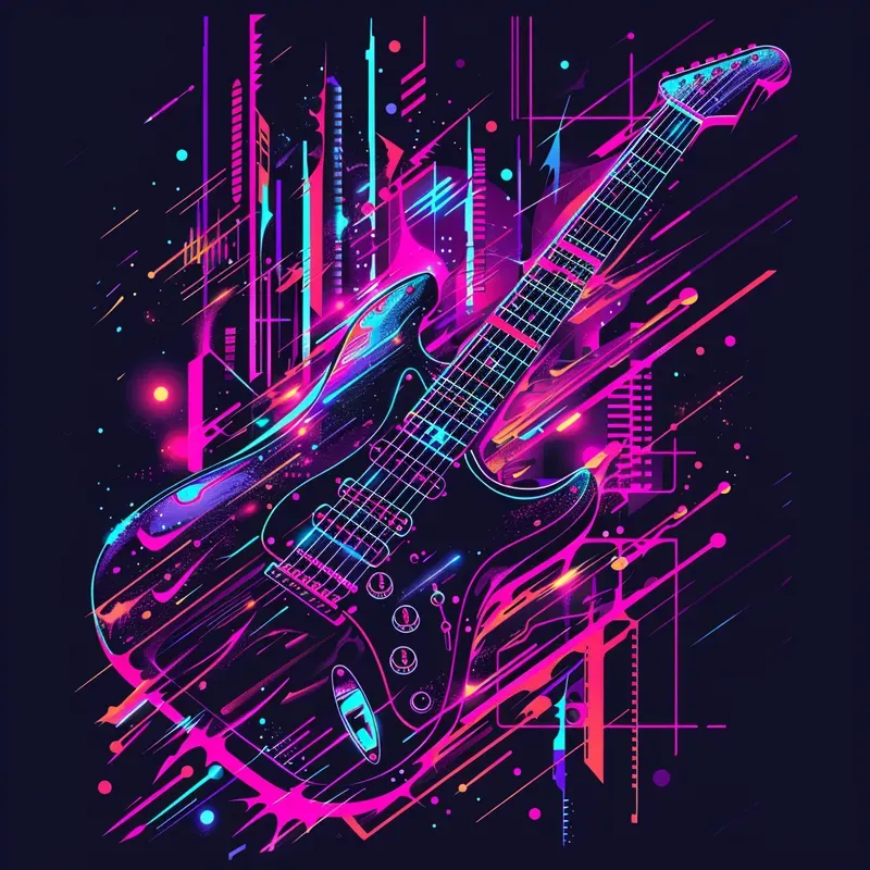 Tshirt Art Cyber Beats Neon Symphonies