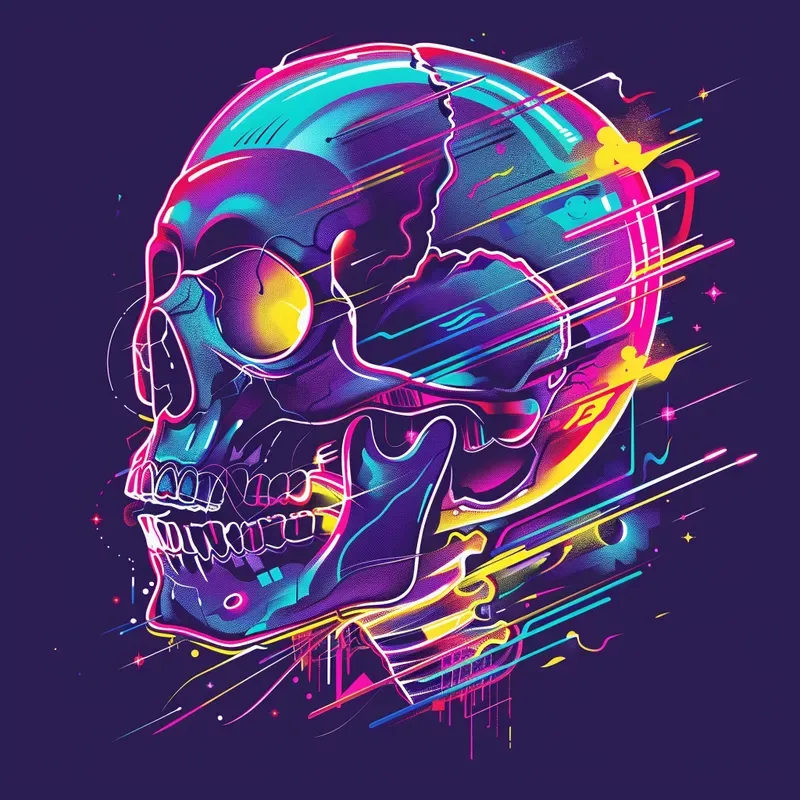 Tshirt Art Cyber Beats Neon Symphonies