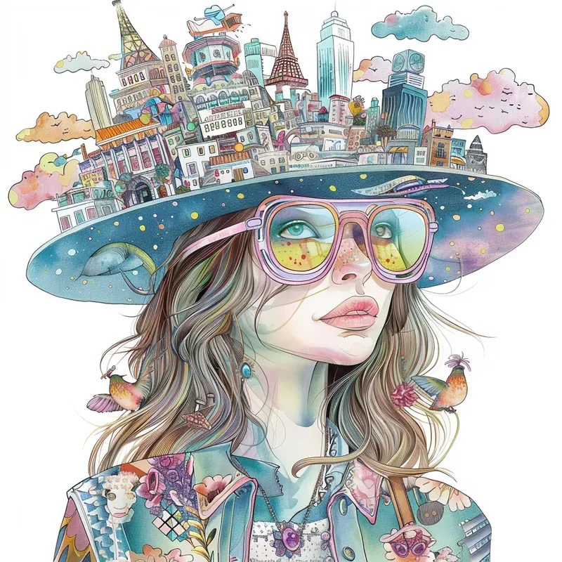 Bright Meltini Surreal Doodle Fusion Art