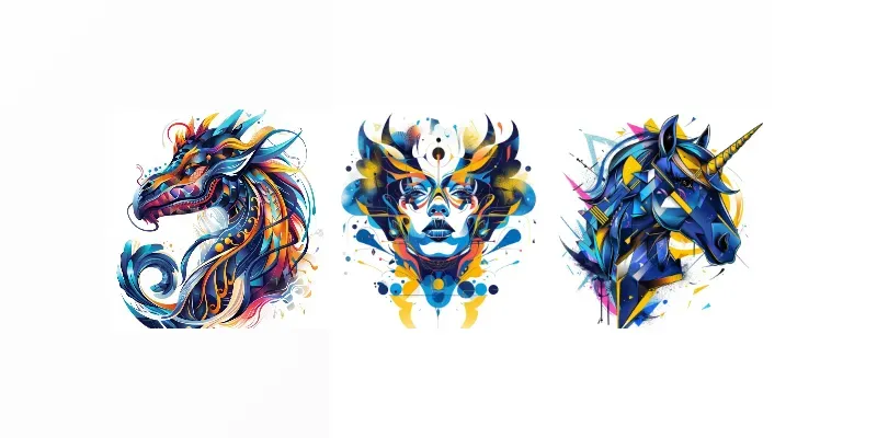 Fantasy Abstract Art Vector Portraits generated by undefined
