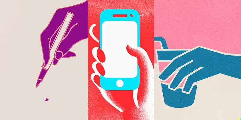 Hands Holding Things - Editorial Style Illustration generated by undefined