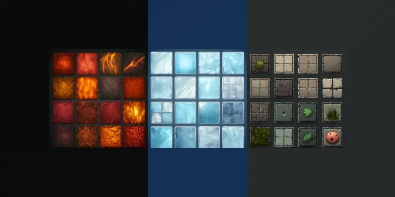 Terrain Tilesets For 2D Video Games generated by undefined