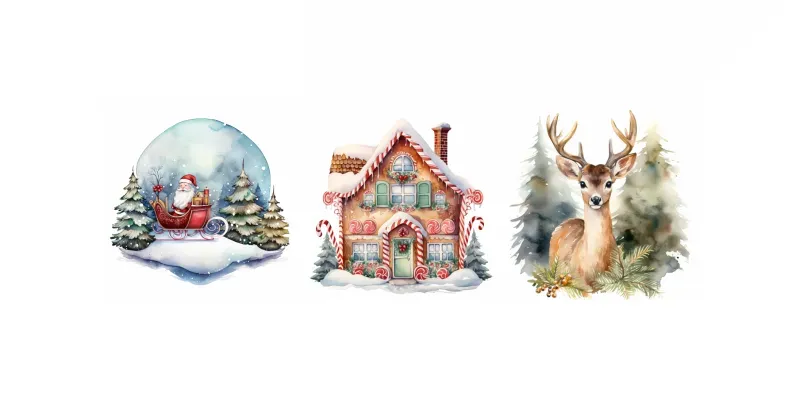 Charming Watercolor Christmas Wallpapers generated by undefined