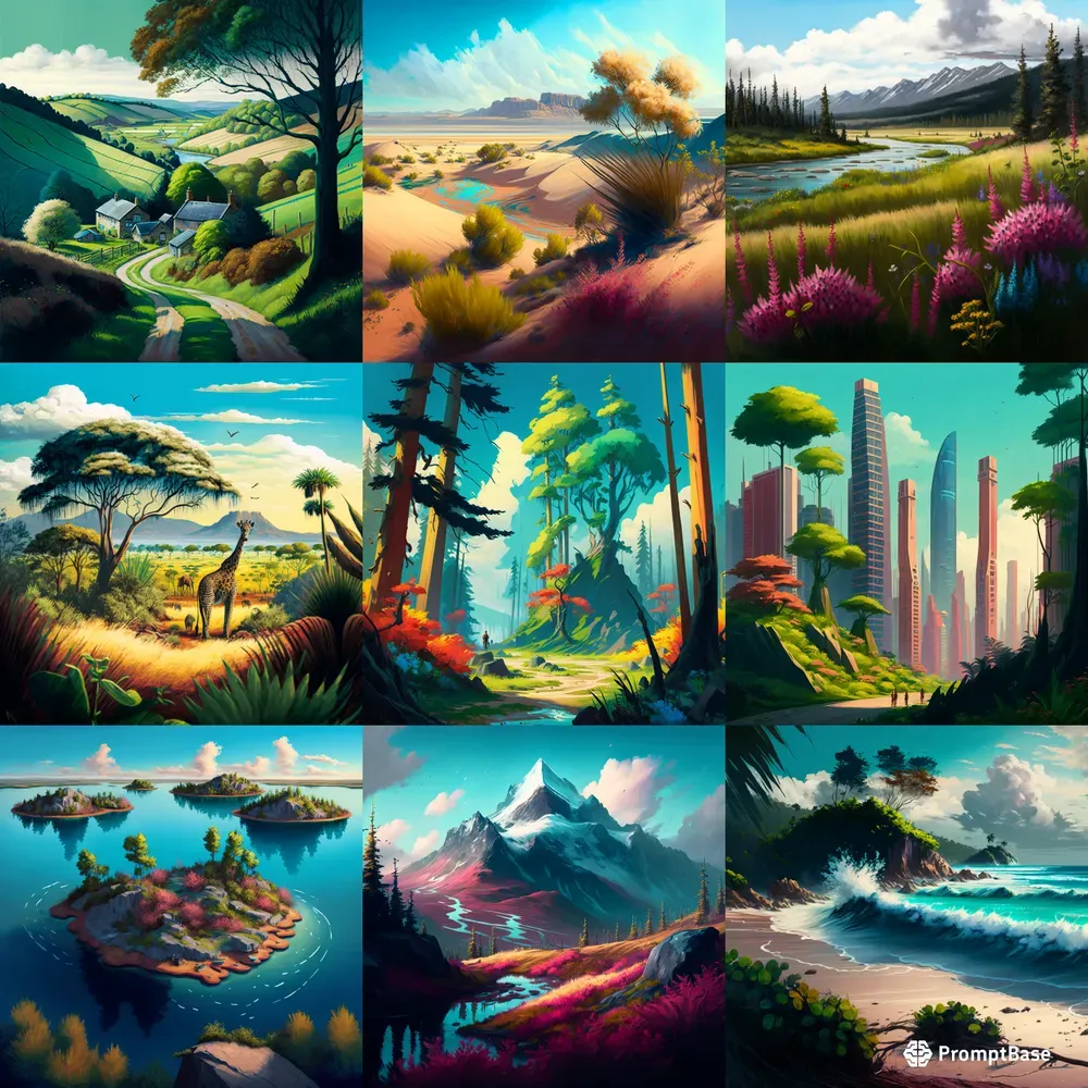 Vibrant Landscape Illustrations