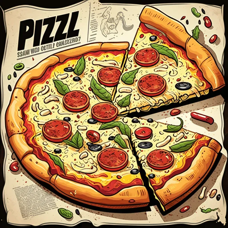Fast Food Dishes 90s Comic Book Style
