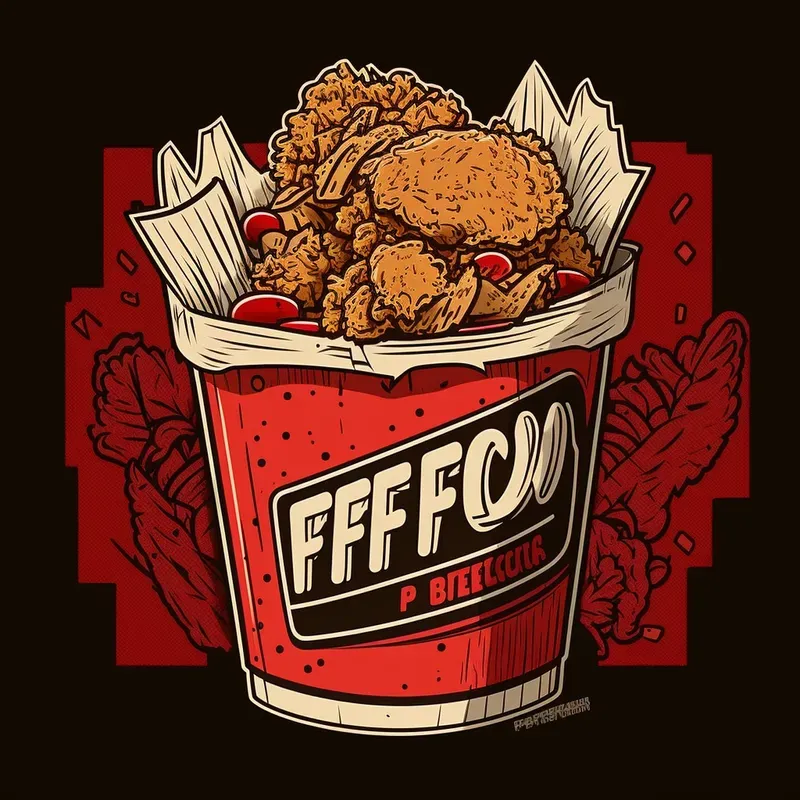 Fast Food Dishes 90s Comic Book Style
