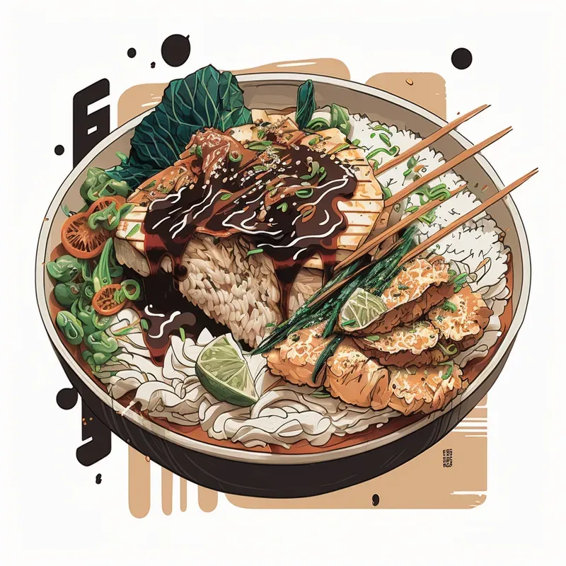 Customizable Anime Food Illustrations