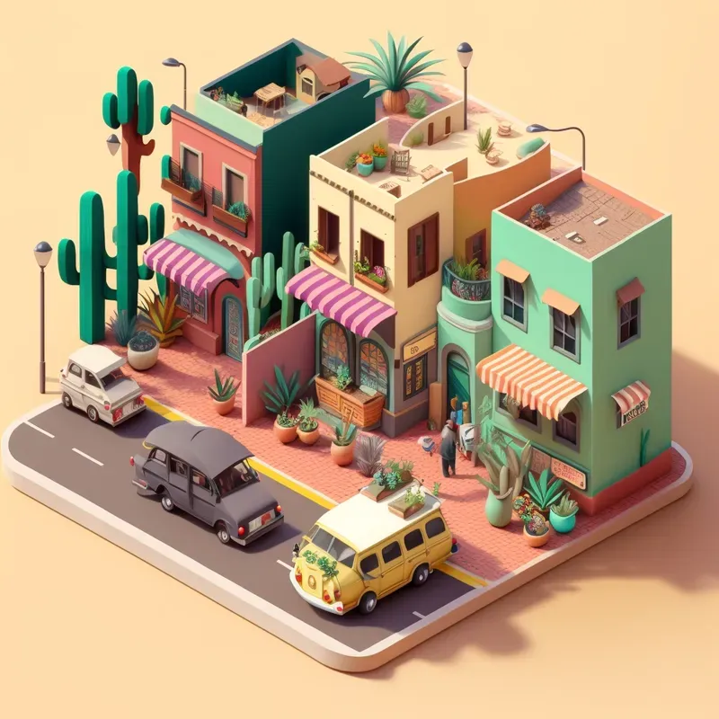 Customizable Isometric Beautiful Scenes