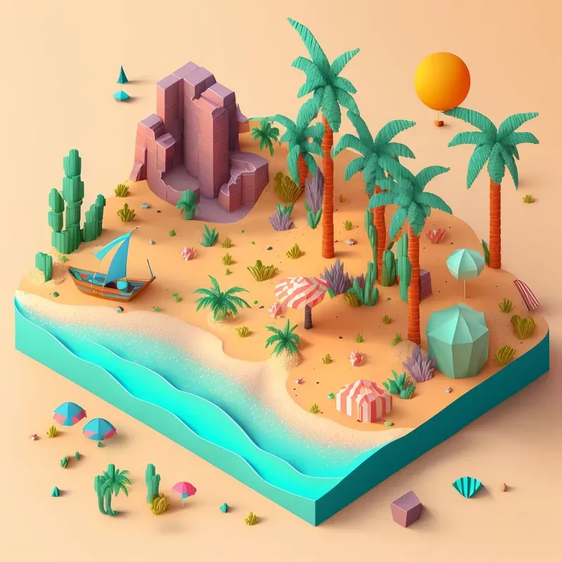 Customizable Isometric Beautiful Scenes