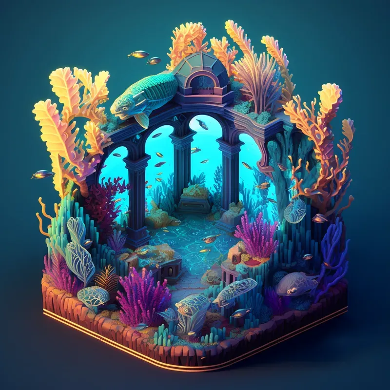 Customizable Isometric Beautiful Scenes