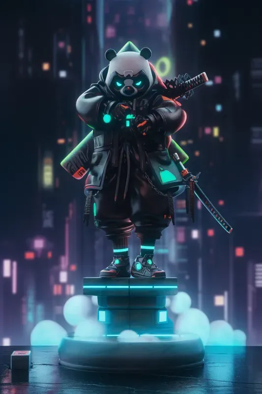 Customizable Neon Cyberpunk Ninjas