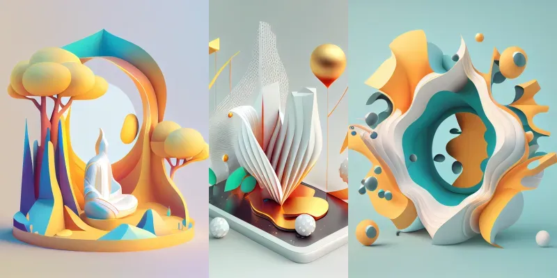 Beautiful 3D Illustrations generated by undefined