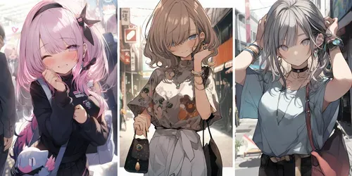 Street Fashion Stylish Anime Scenes generated by midjourney