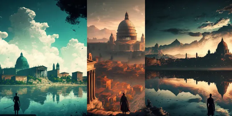 Beautiful Ancient Cityscapes generated by undefined