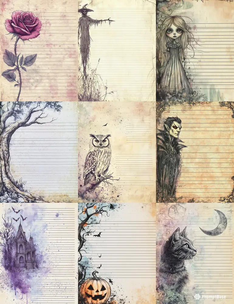 Dark Junk Journal Pages