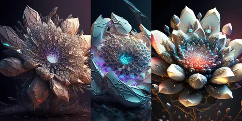 Futuristic Alien Flowers generated by midjourney