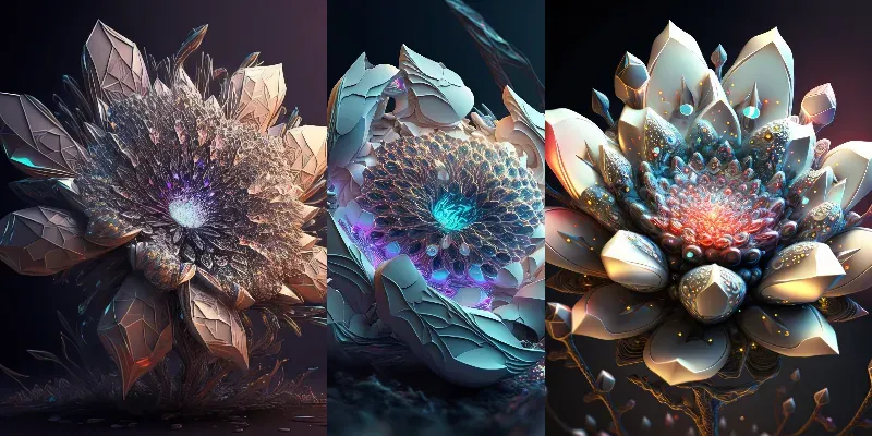 Futuristic Alien Flowers generated by undefined