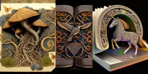 Fantasy Books With Illustrations generated by midjourney